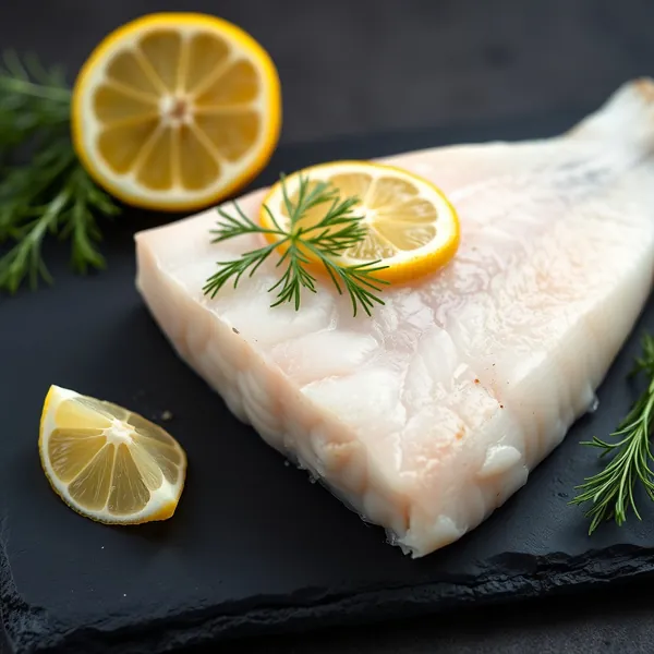 Frisches Filet vom Pazifischen Heilbutt